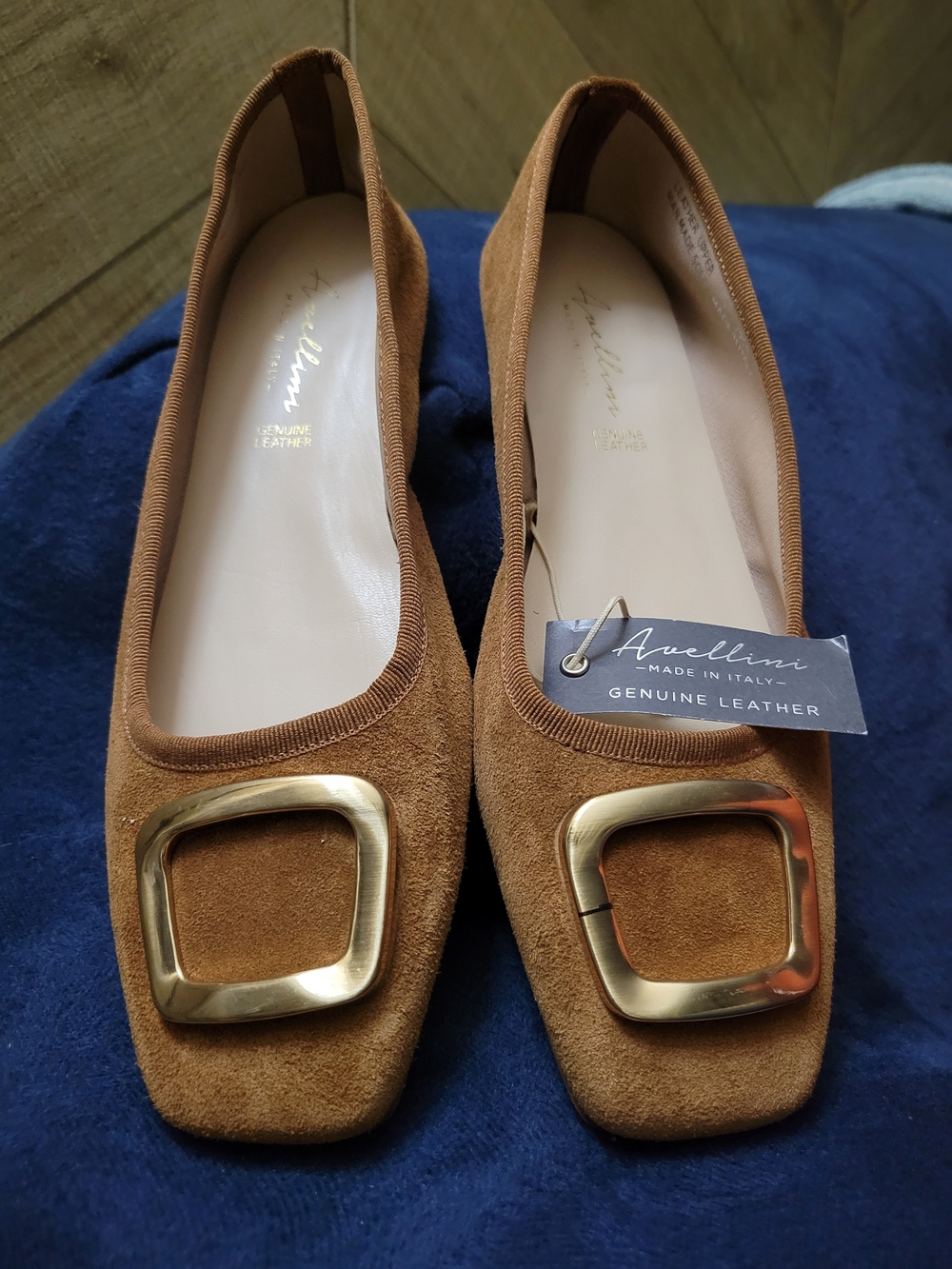Avellini Made In Italy Genuine Brown Suede Flats
